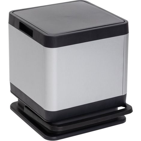 Dea Home Pattumiera Tokyo 40L Effetto Alluminio 38 x 42,5 Cm H 44 Cm - Bidone Rifiuti Pratico ed Elegante