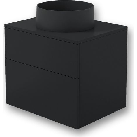 Waschbeckenschrank Schwarz 60 cm mit Granitwaschbecken und Soft-Close-System (1/5)