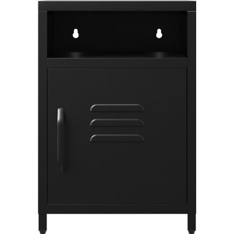 Dillon Bedside Cabinet - Steel - L35 x W35 x H51.5 cm - Black - Flat Packed
