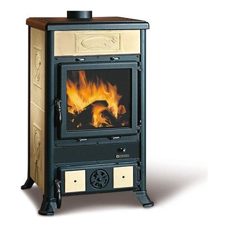 Stufa a legna con rivestimento in maiolica 8,8 kW Rossella R1 Liberty Nordica Extraflame -  Beige (1/5)