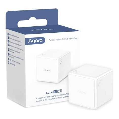 Aqara Cubo de Control T1 Pro, REQUIERE UN AQARA ZIGBEE 3.0 HUB, 6 Lados para Controlar Escenas y Diversas Acciones para Controlar Dispositivos de Inicio Inteligente, Soporta HomeKit, Alexa e IFTTT
