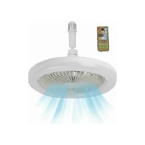 Ventilateurs Plafond avec Lumières Ventilateurs Plafond LED E27 avec télécommande Ventilateur plafond silencieux 3 couleurs lumière pour chambre coucher-b (1/4)