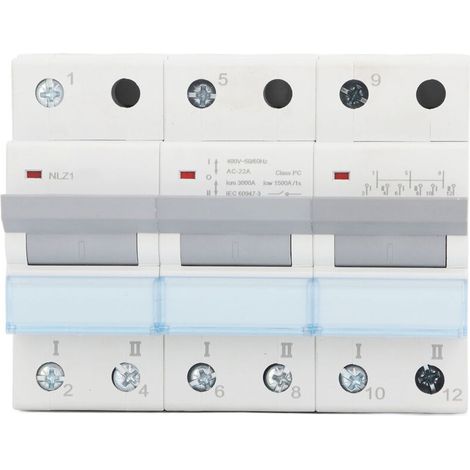 Inverseur manuel double alimentation 400 V CA, montage sur rail DIN 35 mm, disjoncteur à verrouillage unilatéral triphasé 125 A (1/5)