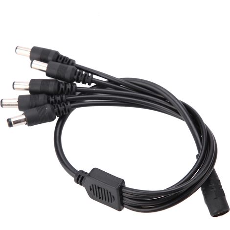 Câble adaptateur répartiteur d'alimentation 5,5 x 2,1 mm, rallonge pour caméra de vidéosurveillance : 1 femelle vers 5 mâles (1/5)