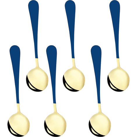 Cuillères à soupe, cuillères rondes, grandes cuillères en acier inoxydable (lot de 6) (1/5)