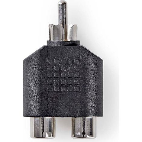 Adattatore per subwoofer rca maschio 2x rca femmina nichelato diritto abs nero 1 pz scatola (1/4)