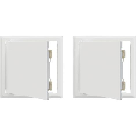 Panneau d'Accès 2 pcs Blanc 20 x 20 cm Acier CFW332528 (1/5)