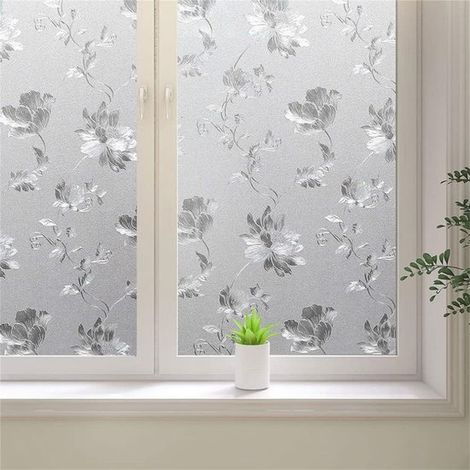 Dos láminas para ventanas para mayor privacidad，lámina opaca para ventanas，lámina electrostática para ventanas，45x100cm，adecuada para baños (1/5)