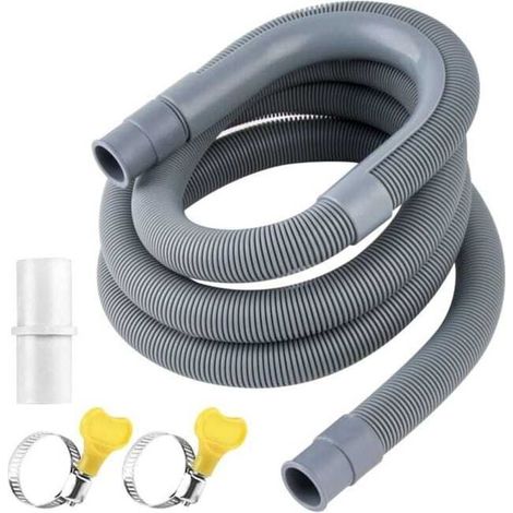 Tuyau de Vidange Rallonge de Tuyau de Vidange Raccord de Tuyau de Vidange Tuyau de Vidange Pour Lave-linge Tuyau de Vidange Pour Sèche-linge (2 m) (1/4)