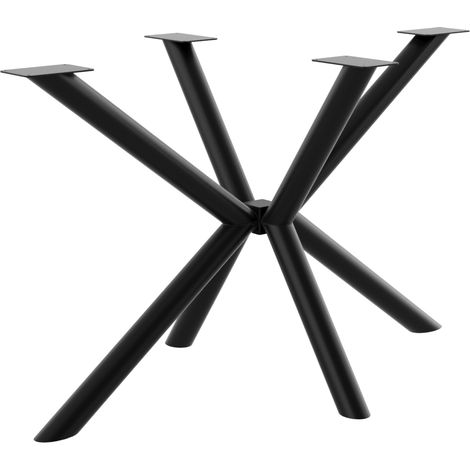 MetaloPro Spider pieds de table en tube acier noir – Structure durable avec patins pour table basse, salle à manger, salon 160x70x72 cm (1/5)