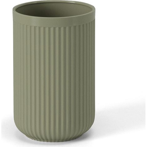 Porta spazzolini verde in plastica cannettata rigida Arizona (1/5)