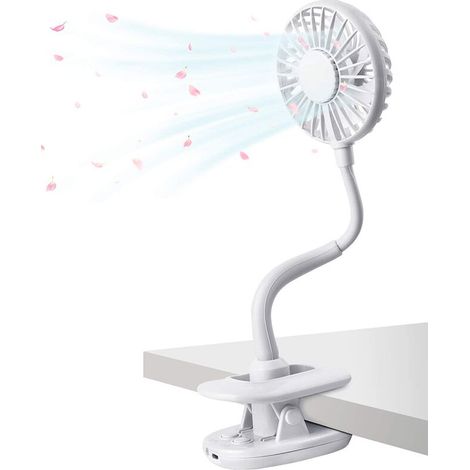 [NEVER USED] Clip Fan Rechargeable Battery Operated Clip on Mini Desk Fan for Baby Strollers, Home, Office, Dorm,