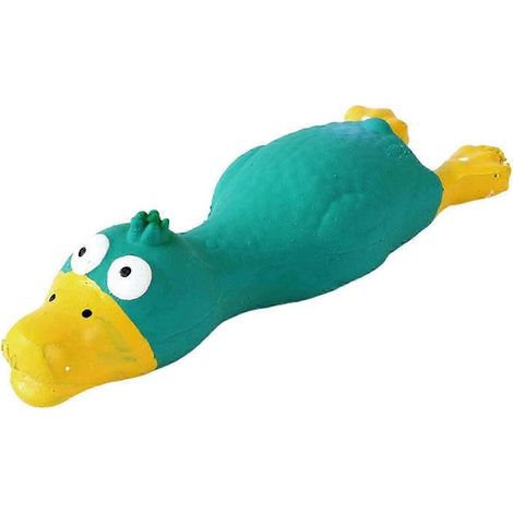 Jouet à mâcher en forme de poulet pour chiot, idéal pour la poussée dentaire et le nettoyage des molaires. Jouet à mâcher en forme de poulet avec son bleu. (1/5)