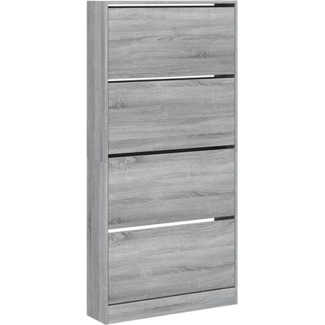 Maison Exclusive - Scarpiera 4 Cassetti Ribaltabili Grigio Sonoma 80x21x163,5 cm
