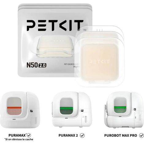 Petkit – Désodorisants N50 2.0 pour litière automatique – Lot de 3 – Anti-odeur – Pellicule plastique agréable au toucher (1/5)