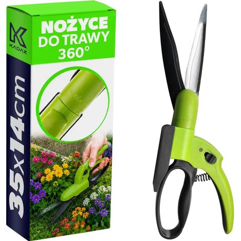 Cisailles à gazon, lames rotatives à 360°, design ergonomique, vert, 25cm et plus (1/5)