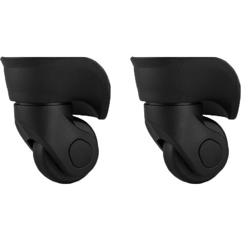 Paar schwarze, um 360 Grad drehbare Rollgepäckkoffer, 9,1 x 10,7 x 4,9 cm (1/5)