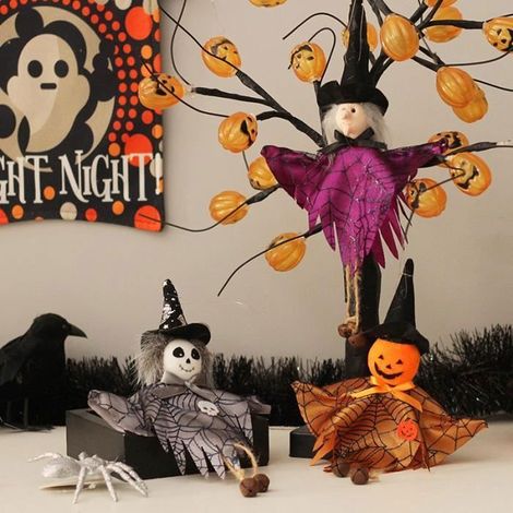 Pendentif à Suspendre pour Halloween Épouvantail Décoratif Décorations en Peluche Pendentif Poupée Sorciè DECORATION DE FETE MURALE (1/3)