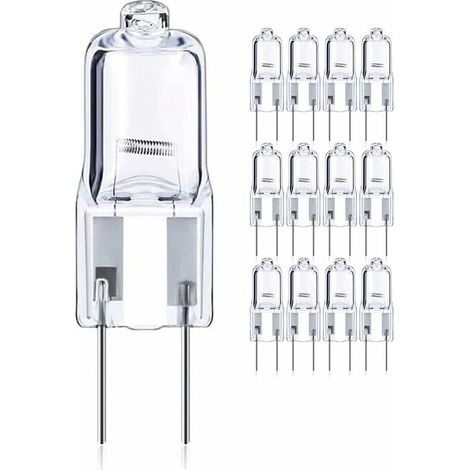 royaluxe -12-PCS 50W GY6.35/G6.35 Halogènes Dimmable, 12V Bi-pin Base T4 G6.35 820lm Blanc Chaud 2700K pour Lampe de Table, Armoire, Lumière de Paysage (1/5)