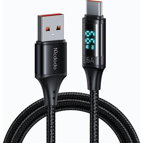 Cavo Mcdodo con display, ricarica rapida USB-C, USB TYPE C 5A 66W 1M (1/5)