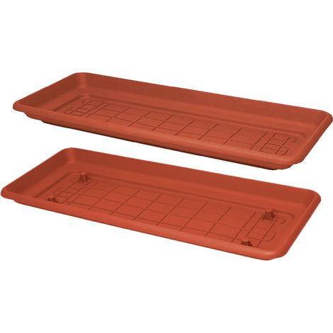 SOTTOVASO PER FIORIERA RETTANGOLARE 'MAXI' cm 60 x 30 - con incavi per predisposizione ruote - ICS