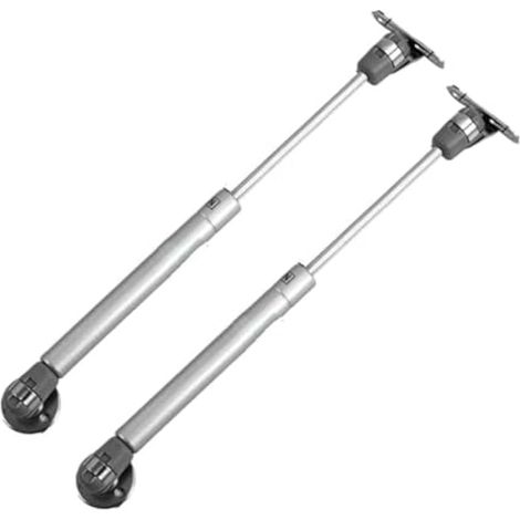 Lot de 2 vérins à gaz hydrauliques pour portes battantes d'armoire, avec ressort de 290 mm de longueur et pression de charge maximale de 100 N, têtes de support amovibles (1) (1/5)