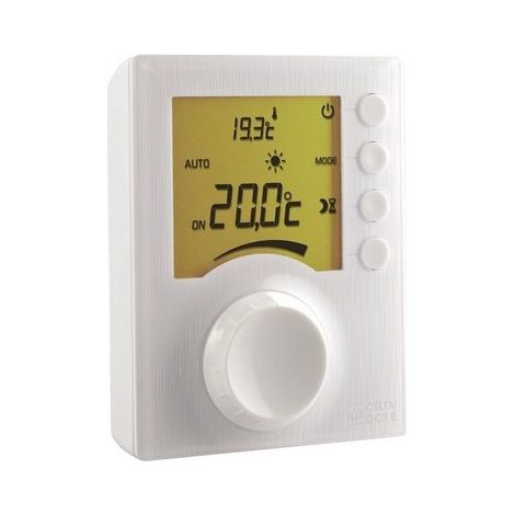 Elektronischer kabelgebundener Raumthermostat Tybox 31 mit Drehknopf für Heizung oder Wärmepumpe, nicht umkehrbar