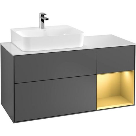 V&B Waschtischunterschrank Finion 120cm, Pl w m, Reg re gol m, Anthrac. m (1/2)