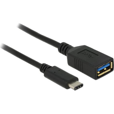 Delock 015m usb 31 cable usb 015 m usb 32 gen 2 31 gen 2 usb c usb a negro (1/2)