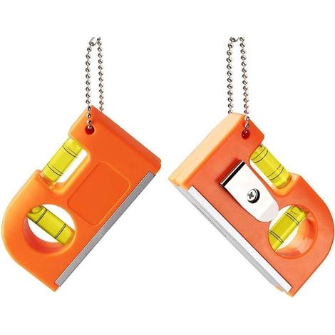 2pcs petit outil de niveau de poche, niveaux à mini-torpilles au niveau à bulle avec porte-clés en métal à deux niveaux et crochet pour carreaux (1/5)
