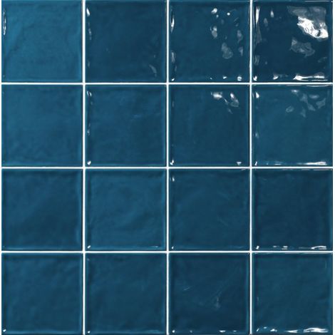 Carrelage Zellige Pompei bleu Brillant 15x15 cm (1/2)