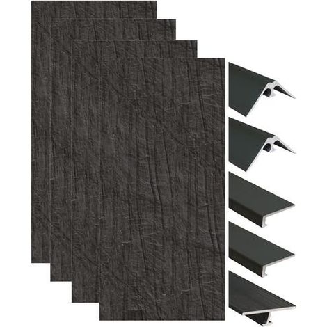 ONDEE - Kit instalación paneles murales nicho MAOLA pizarra 200cm perfil negro (1/4)