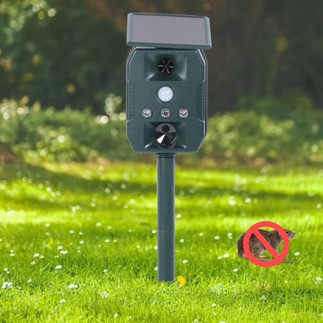 Solarbetriebener Tierabwehrer für den Außenbereich, Garten, Ultraschall-Infrarot-Induktion, Vogel-, Mäuse- und Hundeabwehrgerät (1/5)