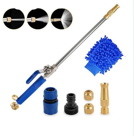 Pistolet de pulvérisation Haute Pression de Voiture, Lance Arrosage Outil de Nettoyage de Voitures de Jardinage de buse de Jet d'eau de laveuse pour Fixation à Laver Fenêtre (livré avec buse longue + (1/4)