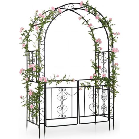COSTWAY Arco da Giardino con Cancello, Pergolato per Piante Rampicanti (1/5)