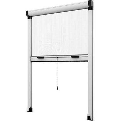Zanzariera a Rullo Riducibile Verticale a Molla fai da te 120 x 160 Bianco 9010