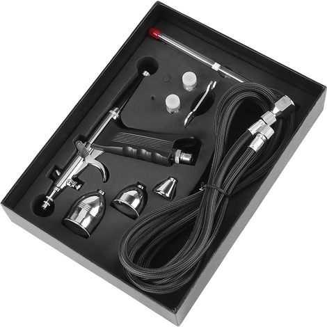 Kit de pistolet à peinture à gravité pour aérographe avec buses et godets de 0,3 mm, 0,5 mm et 0,8 mm (1/5)