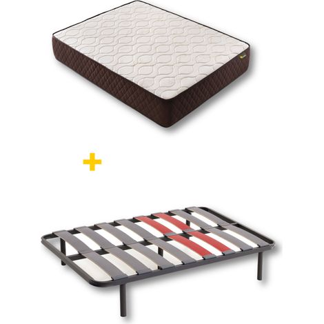 Pack Colchón Descansin + Somier con patas 150x200 Ideal para Personas con Dolores de Espalda Alta Firmeza Silencioso (1/5)
