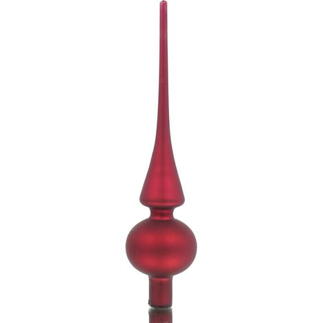 Weihnachtsbaumspitze Ochsenblutrot matt Ø 6 cm 26 cm hoch - Glas