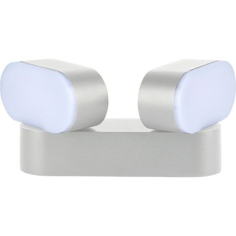 Lámpara LED ovalada blanca V-TAC de 12 W y 110 lm/W con cabezal giratorio doble, luz blanca cálida, IP65