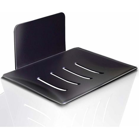 Bardusch-Porte Savon Mural, Porte Savon de Douche Auto adhésif en Acier Inoxydable, Boite a Savon de Cuisine de Salle de Bain, Utilisé pour Stocker éponge à Savon Brosse(Noir) (1/5)