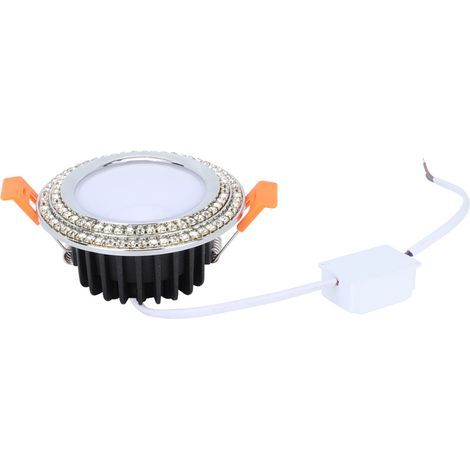 Plafonnier LED RGB CW 7W Multicolore Intelligent, Downlight Wifi Contrôle AC 85-265V (anneau argenté) (1/5)