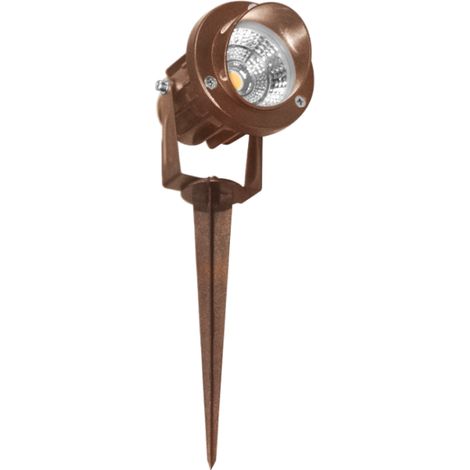 Faro a led a picchetto FADE rotondo 5W IP65 colore Corten Beneito faure