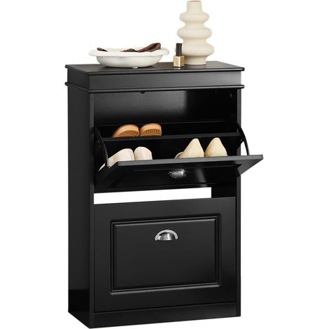 SoBuy 2 Drawers Shoe Cabinet Shoe Rack Shoe Storage Cupboard Organizer Unit,FSR78-SCH (1/5)