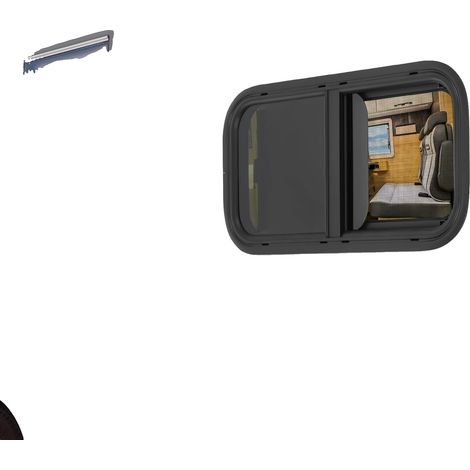 Fenêtre RV, Design à Glissière Verticale, Alliage d'Aluminium Durable, noir (1/5)