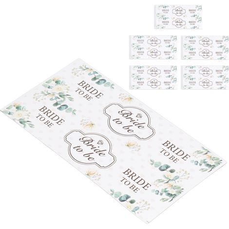 Lot de 25 étiquettes vertes à motifs floraux imperméables pour bouteilles d'eau, idéales pour les futures mariées et la décoration de cadeaux de mariage.