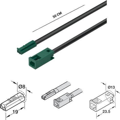 CAVO DI PROLUNGA HAFELE LOOX5 24V PER LAMPADE MONOCROMATICHE MM.500 833.95.719