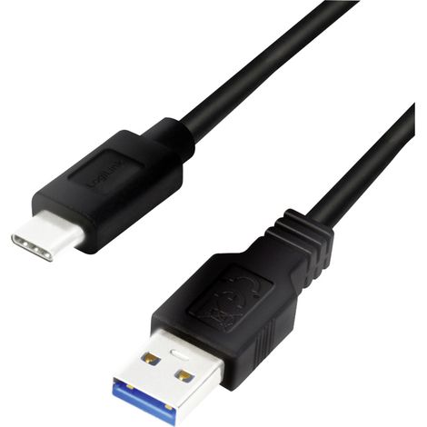 LogiLink USB-Kabel USB 3.2 Gen1 (USB 3.0 / USB 3.1 Gen1) USB-A Stecker, USB-C® Stecker 0.50 m Schwa (1/5)
