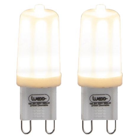 QAZQA Set mit 2 dimmbaren G9-LED-Lampen 3W 280 lm 2700K