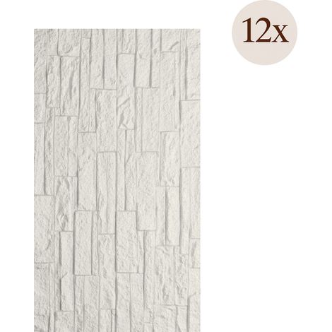 Dekoratives Paneel Torriana, 12er-Set: Leicht zuschneidbar, einfach zu installieren, realistische Textur, Schalldämmung, 60x2,5 cm